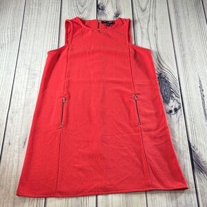One Clothing Vibrant Red Mini Dress with Zipper Details